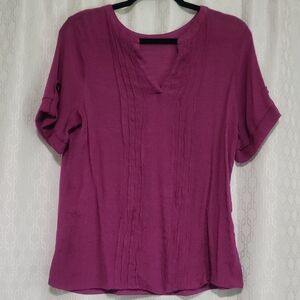 Women's Purple V-Neck Top
